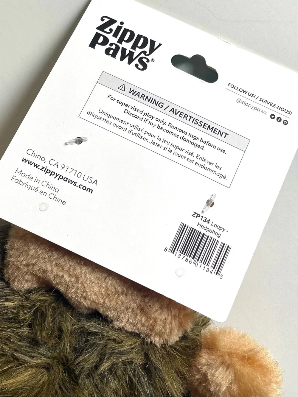 Plush Pet Toys Raccoon & Hedgehog Zippy Paws